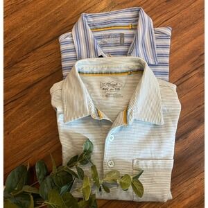 LOT OF 2 ❗️Marsh Wear Ride The Tide Men Small Short Sleeve Polo Shirt Striped